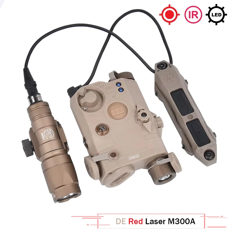 WADSN Tactical PEQ PEQ15 PEQ-15 SF M300A M600C Flashlight Airsoft Hunting Accsesories High Power Red Dot Green Blue Indicator image 3