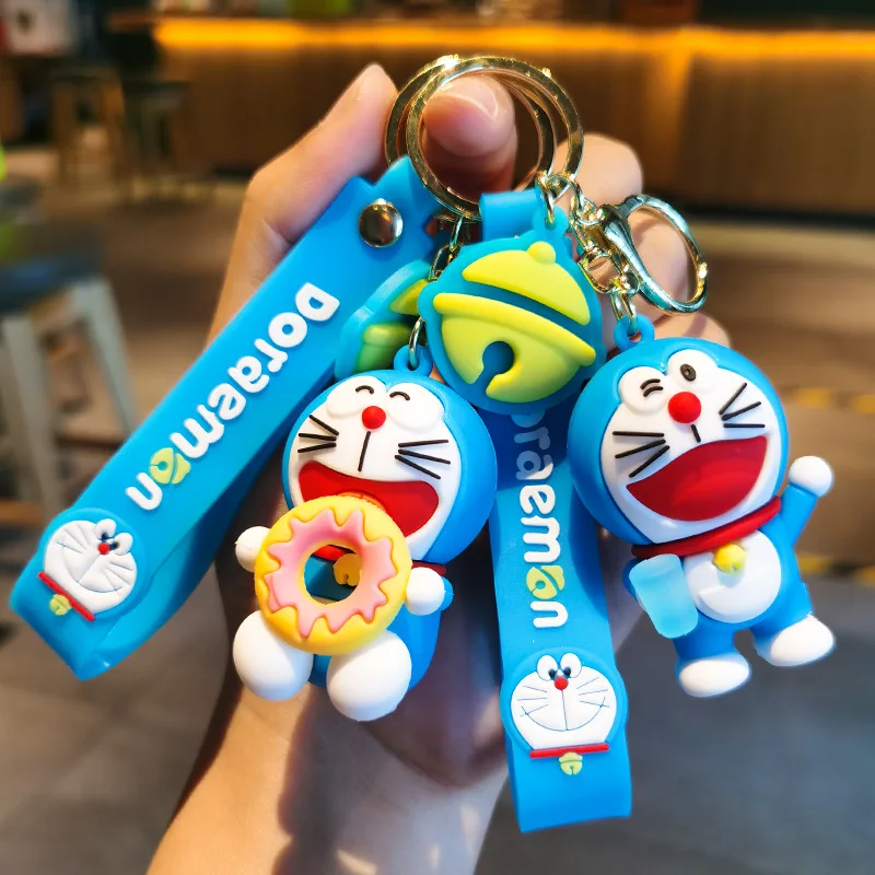 Kawaii Anime Doraemon Figure Keychain Pendant for Bag Cartoon Car Decoration Cute Ornament Model Toys for Kids Birthday Gifts