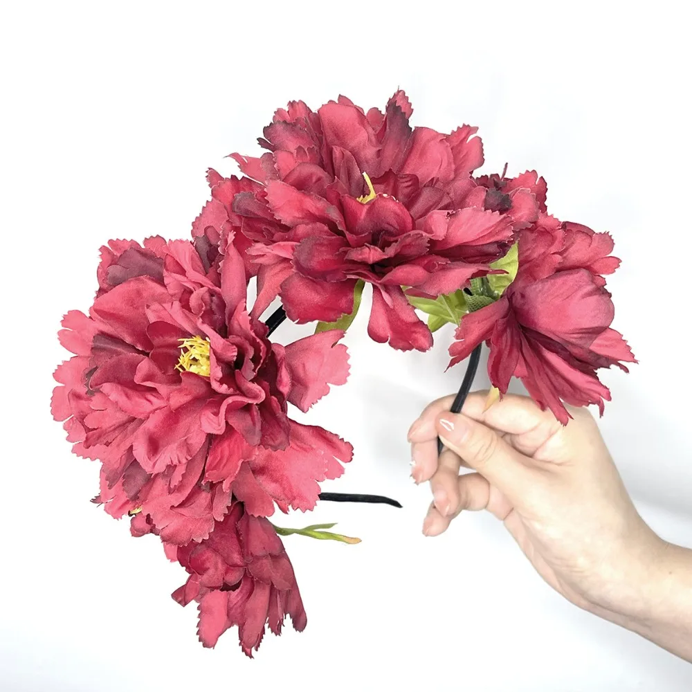 

Luxury Bohemia Style Bride Garland Hair Ornaments Sweet Wedding Headwear Headwear Adjustable Flower Hair Hoop Wedding Jewelry