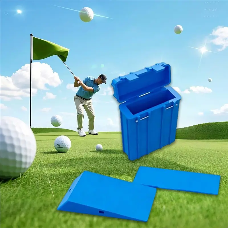 RTENTE-Golf Club Alignment Wedge, Practice Tool, Golf Training Aid, Golf Putting Positioning Mat With Storage Box