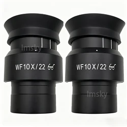 2PCS WF10X/22 Microscope Wide Angle Eyepiece Ocular Eyepoint Lens Adjustable Wide Field 30mm Widefield Microscope Eyepiece