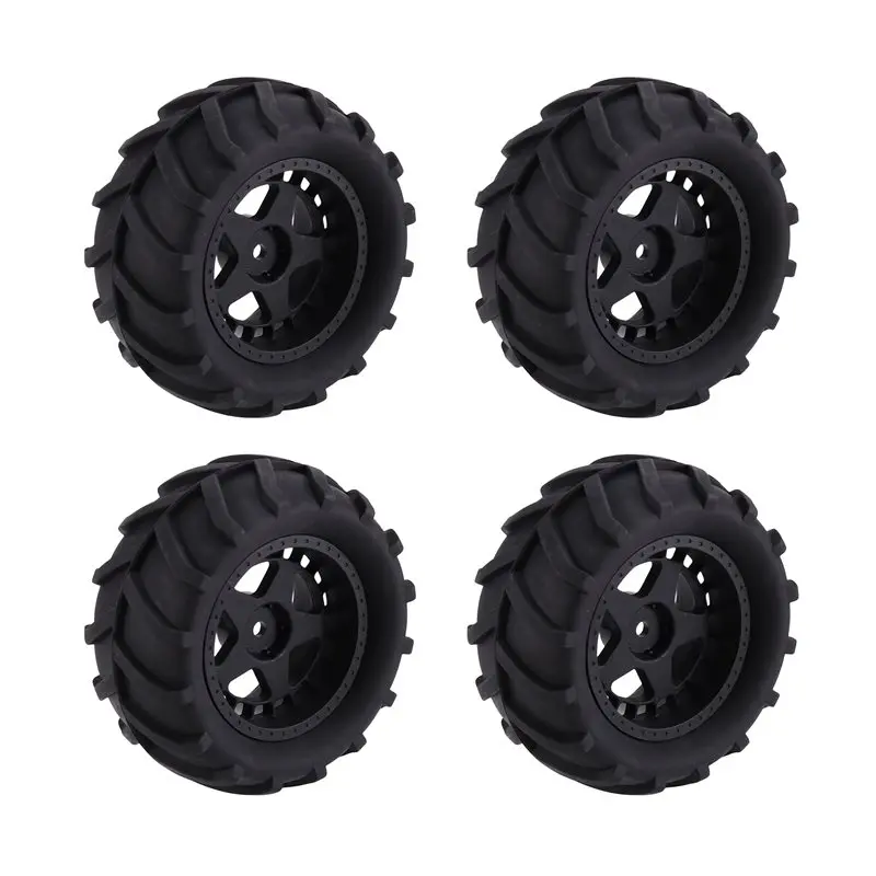 For TRAXXAS 1/16 E-Revo, For HSP 94186 For MJX 16208 RC Car Universal 80MM Tire Tyre Wheel 4Pcs Upgrade Accessories