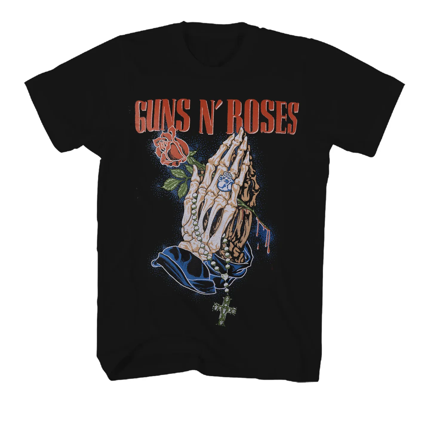 2026 Guns N' Roses Band's "Locked N Loaded Cross" Short-sleeved T-shirt