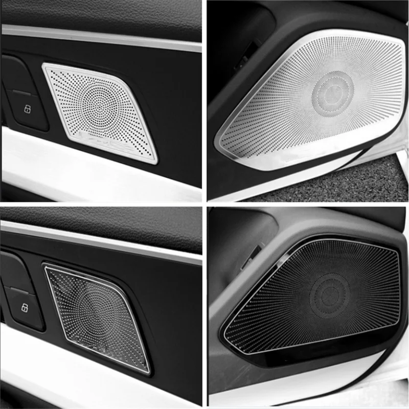 For Audi A4 B9 / A5 2017-2022 Interior Styling Door Speaker Audio Loudspeaker Decoration Cover Trim Car Styling