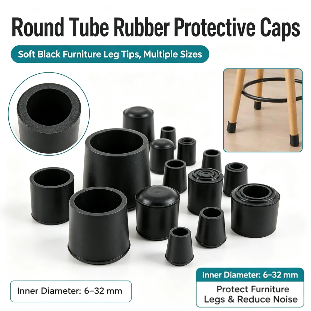 4-24pcs 4-24pcs Round Rubber Chair Leg Pad 6mm-32mm Furniture Leg Table End Plug PVC Silent Anti-slip Floor Protection Cap Foot Cover - Aliexpress Deal