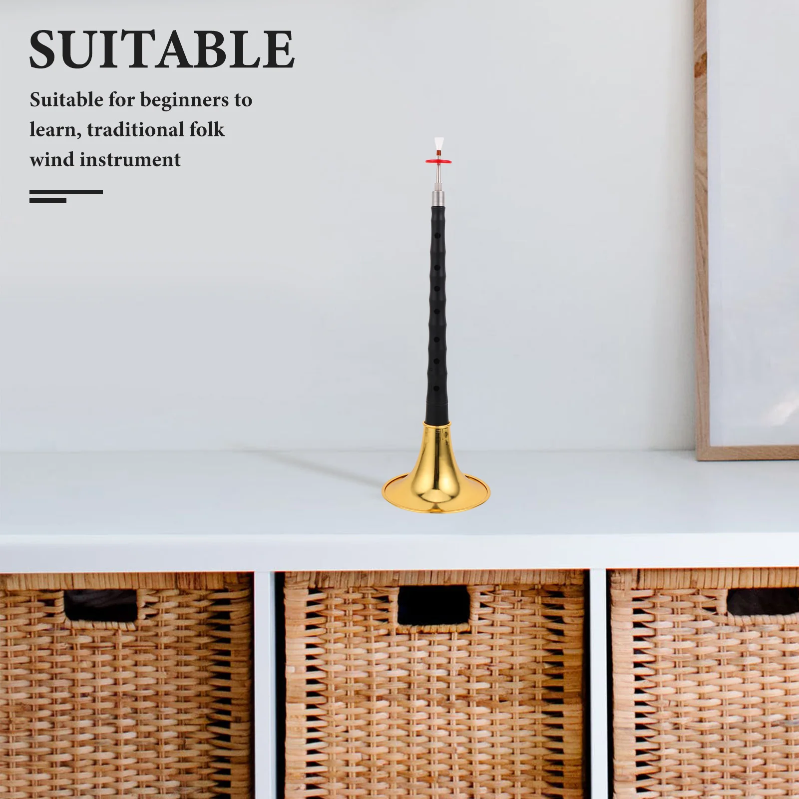 

1 set 1 Set Portable Suona Instrument Chinese Traditional Wind Musical Horn For Beginners Practice Performance Durable Wood Iron