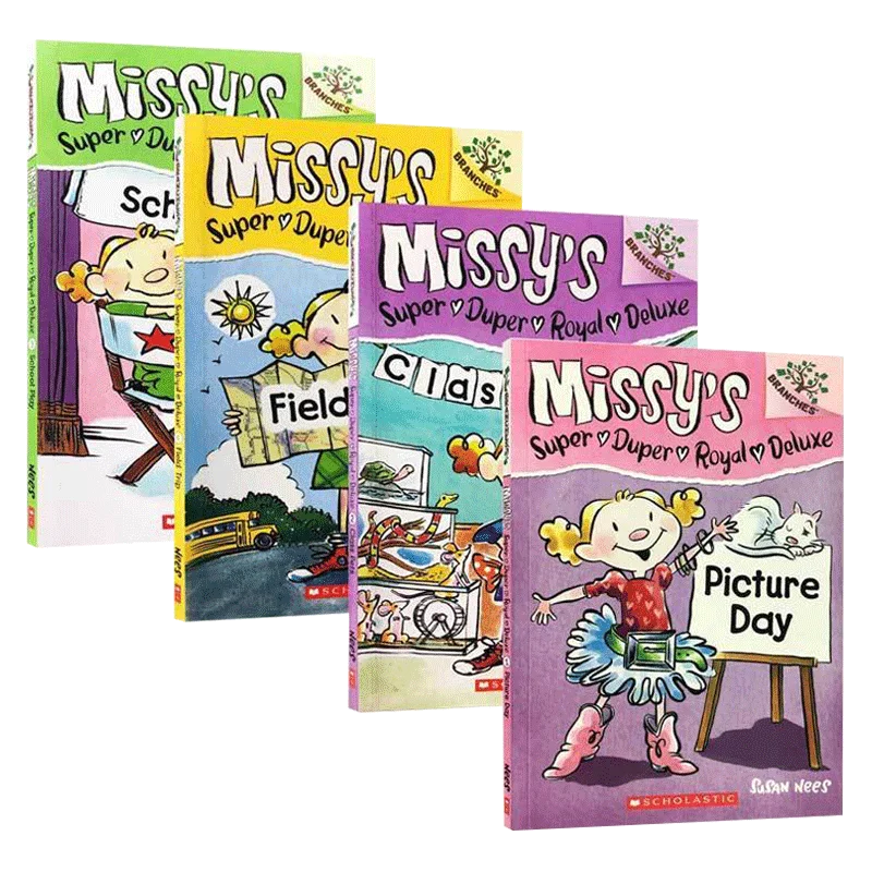 

4 Books Scholastic Branches Missy’s Super Duper Royal Deluxe Reading Colouring English Activity Storybook Picture Book Age 3-6
