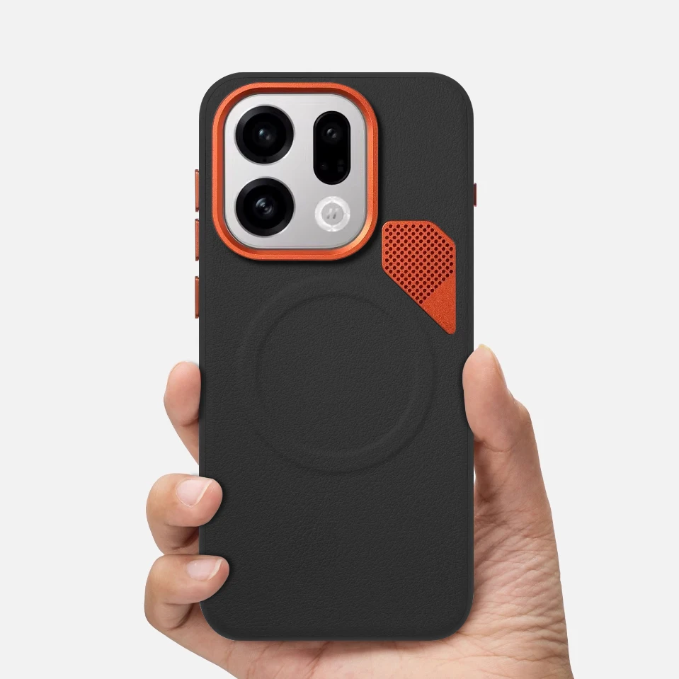 

Luxury Business Magnetic PU Leather Bumper Case For OPPO Find X9 Pro Reno 15 X8 Ultra X8S+ Magnetic Wireless Charging Cover Case