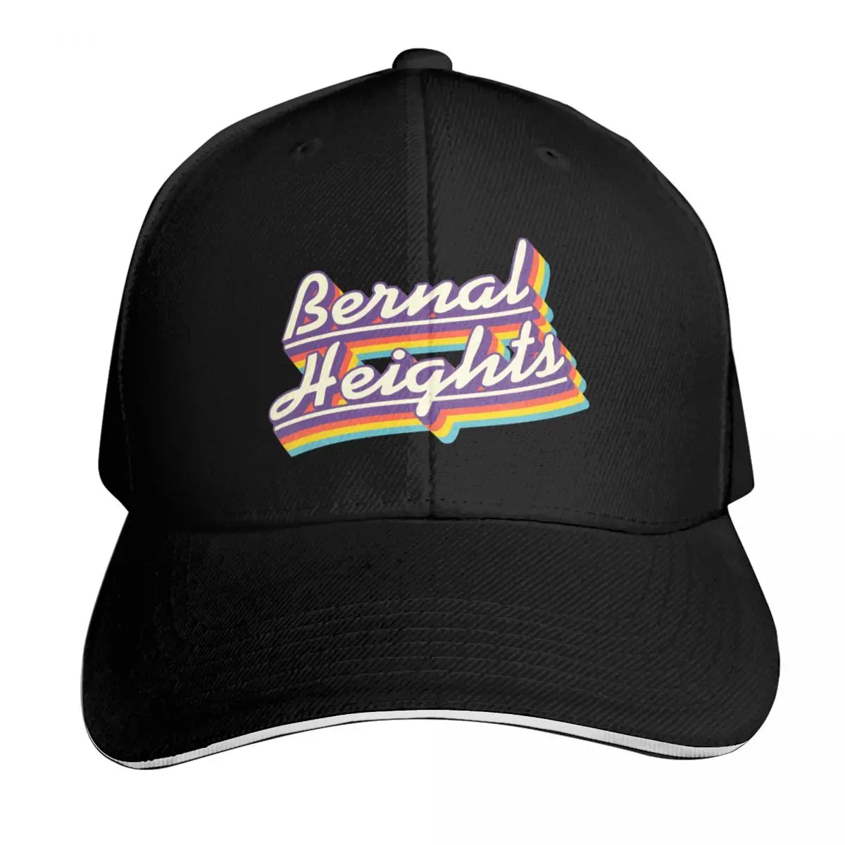 Gorra de béisbol retro Bernal Heights con diseño de arcoíris, gorra de rugby, gorra de diseñador, gorra militar para hombre y mujer