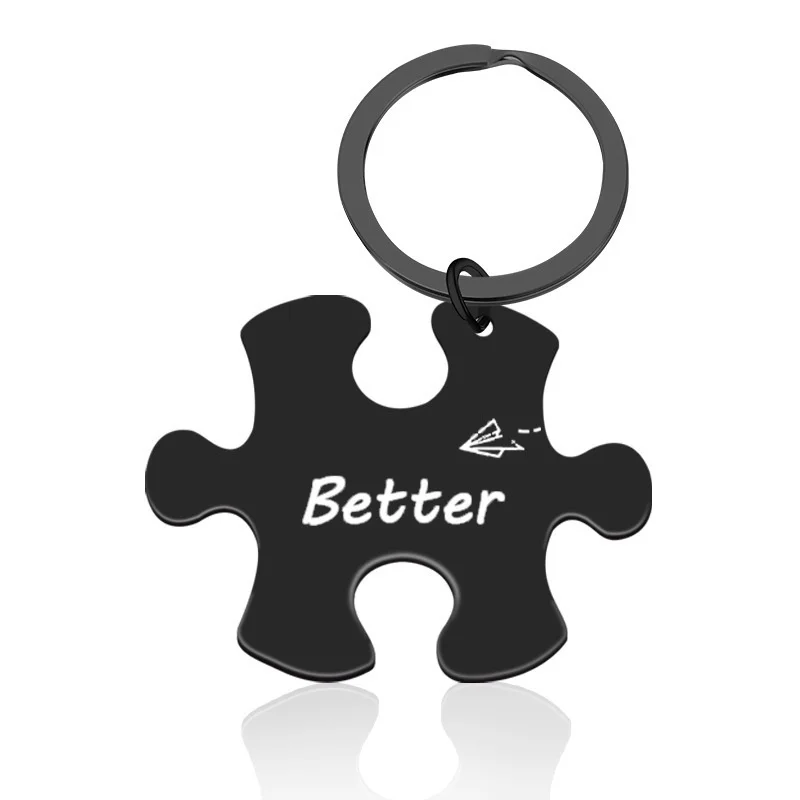 Passende Schlüsselanhänger für Paare für Freund und Freundin, Geschenke für Paare, Puzzle-Stück, Schlüsselanhänger, 2-teilig, „Better Together“-Schlüsselanhänger