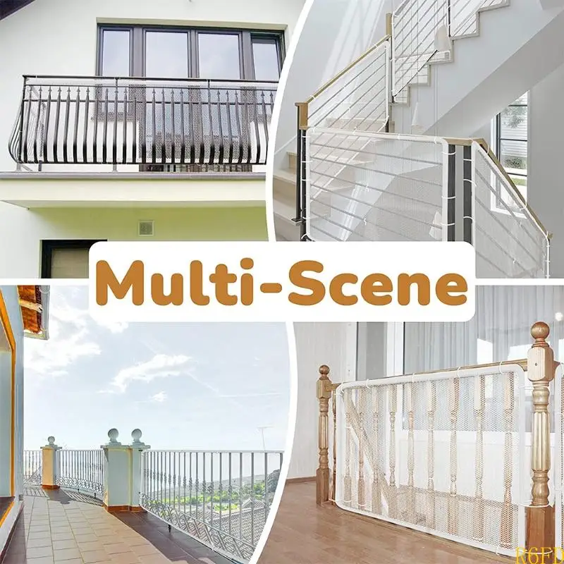 R6FD Banister Guard White Mesh Baby Safety Stairs There Net Net Net Child Profing Child Staiway Staiway Staiwing Net 10ft x