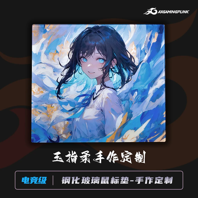 NEW E-sports Grade Glass Mouse Pad Frosting Process Tempered Glass Gaming Mouse Pad Manual Customize Patterns Anime Mousepad