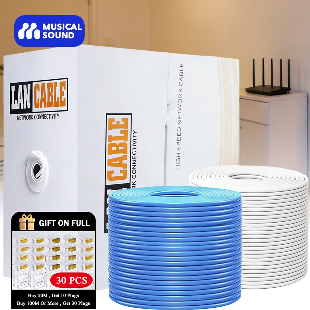 Musical Sound Cat 6 Ethernet Cable Cord Network LAN Wire Cat6 Cable RJ45 LAN Internet Cable High-Speed Wired Internet Cable