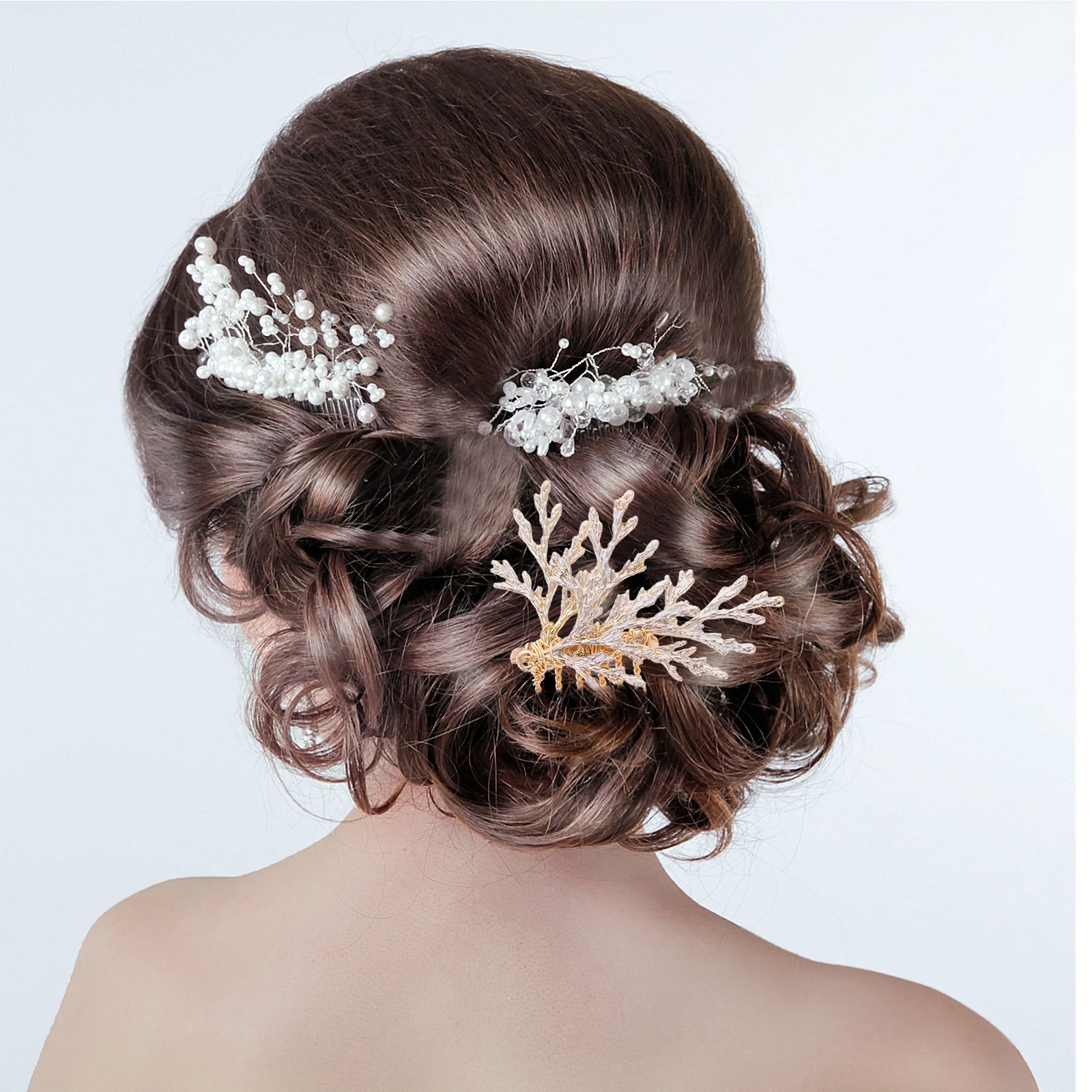 2 Stück Braut-Haarkämme, Vintage-Stil, schwarze Strass-Legierung, Hochzeits-Haarseitenkämme, elegante Accessoires für Braut und Brautjungfern