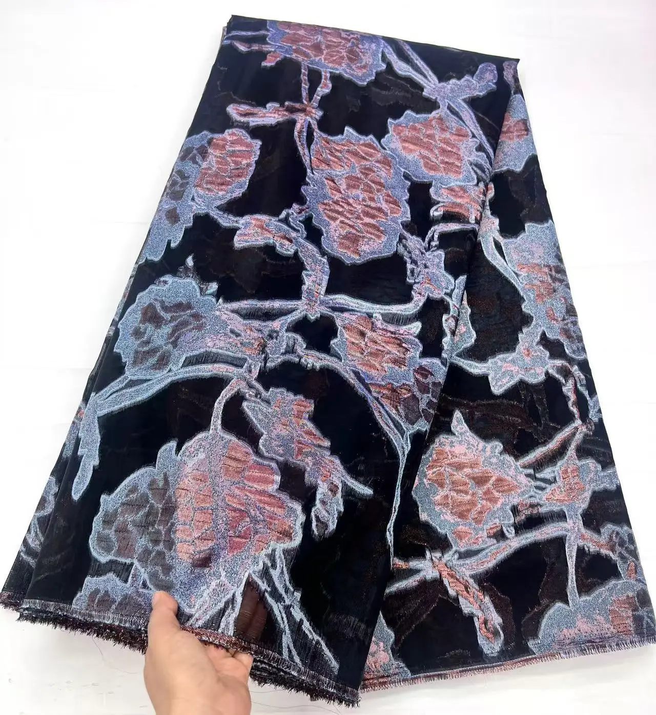 Luxury Nigerian Brocade Organza Lace Fabrics African Jacquard Lace Fabric 5Yards High Quality French Tulle Lace For Dress
