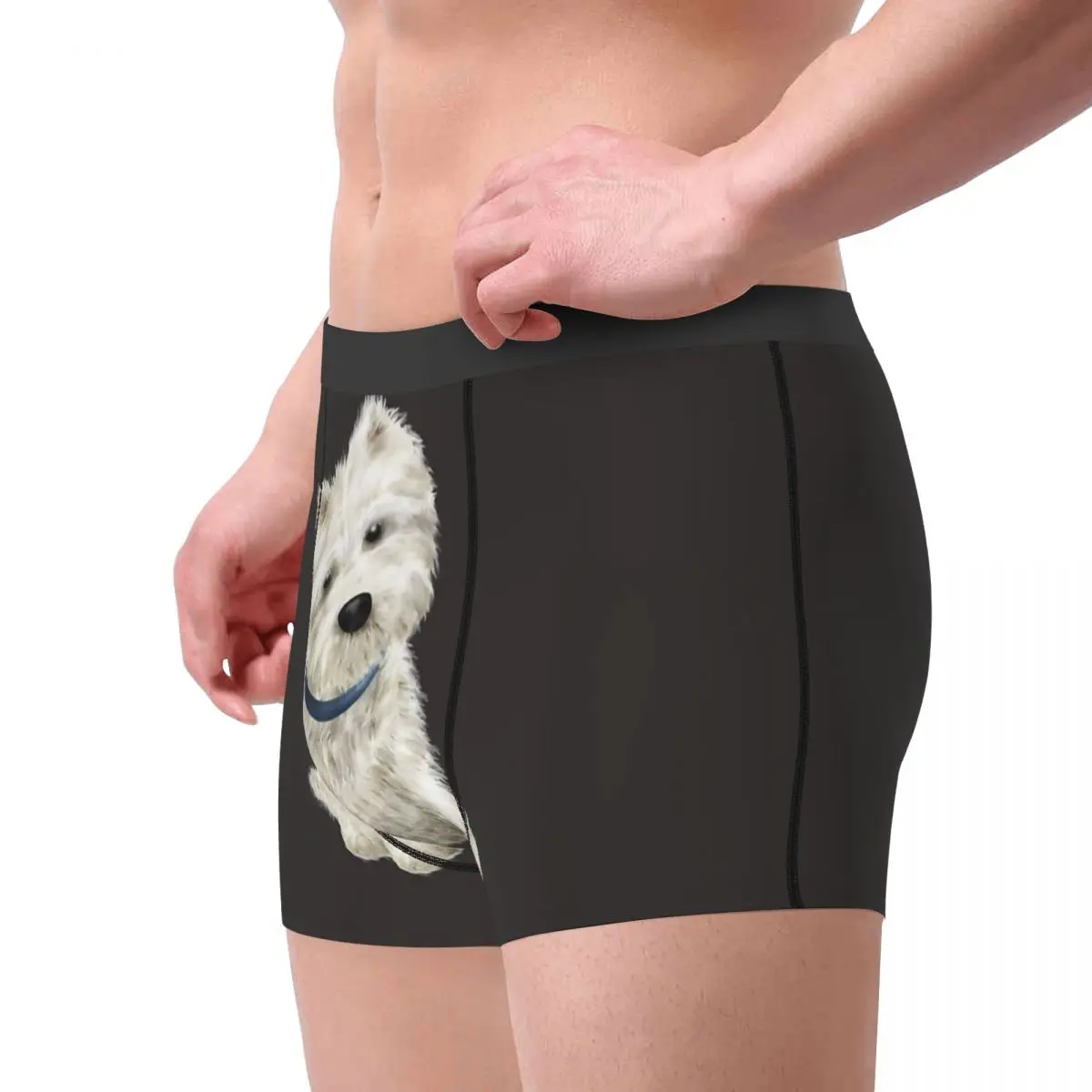 Men Westie West Highland Terrier Dog Boxer Briefs Shorts Panties Underwear Cute Puppy Homme Novelty Plus Size Underpants