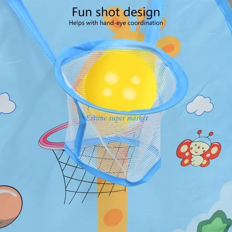 

090B Folding Playpen Children's Ball Pit Tent for Toddlers with Basketball Hoop