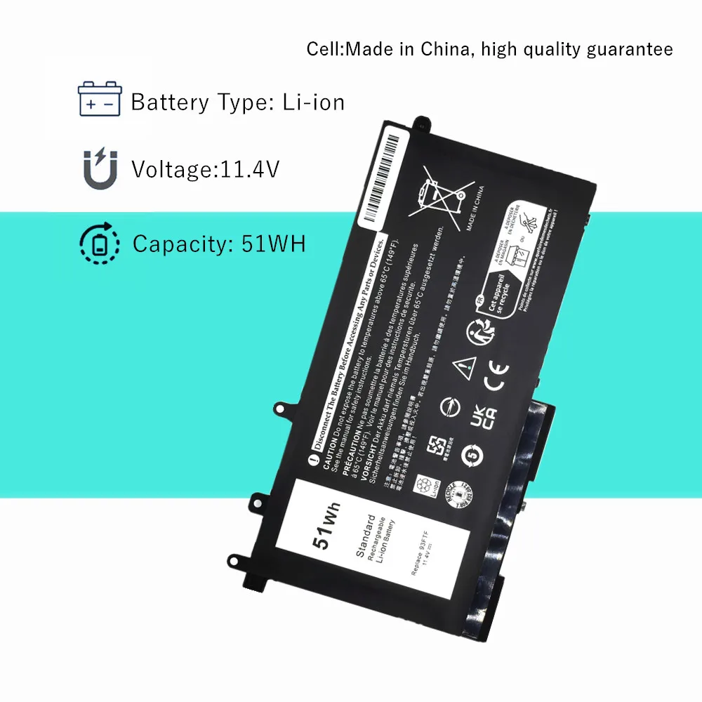 93FTF 3DDDG GJKNX Battery For Dell Precision 15 3520 M3520 FOR Latitude M3530 5480 E5480 5490 E5490 5580 E5580 E5590 5495 E5491