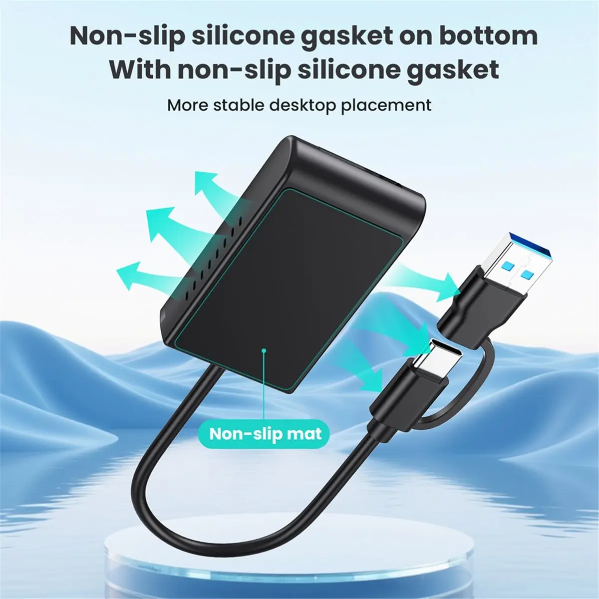 M2 Easy Drive Cable M.2 SSD Adapter Easy-Drive Cable NVME/SATA Dual-Protocol M.2 ToType-C+USB3.0 10Gbps SSD Adapter