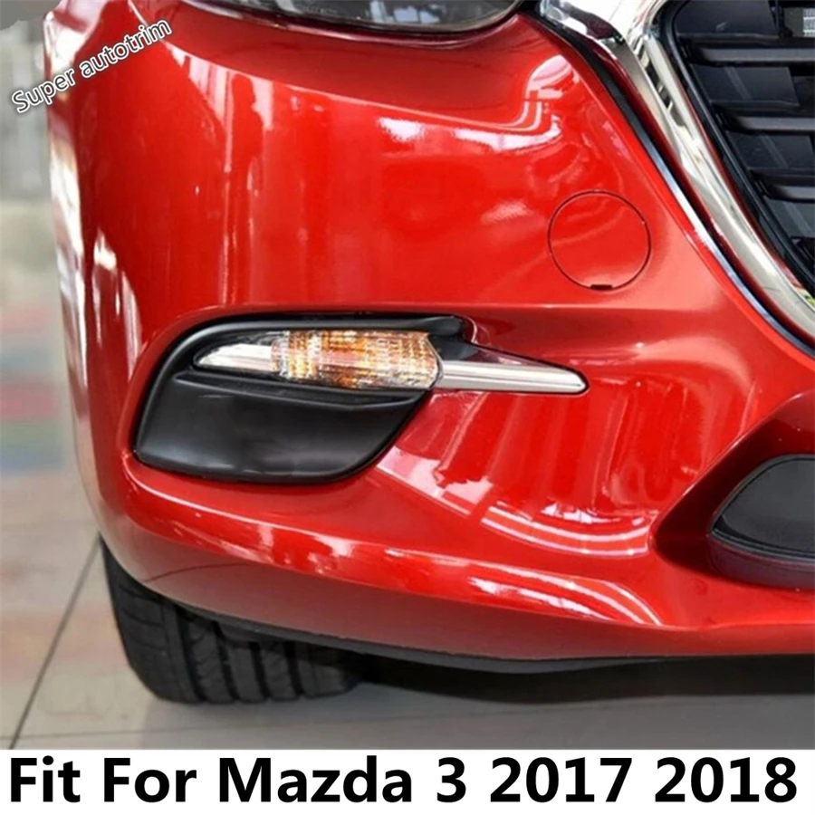 

Front Fog Lights Lamps Eyebrow Eyelid Strip Cover Trim Fit For Mazda 3 AXELA Hatchback Sedan 2017 2018 Accessories Exterior Kit