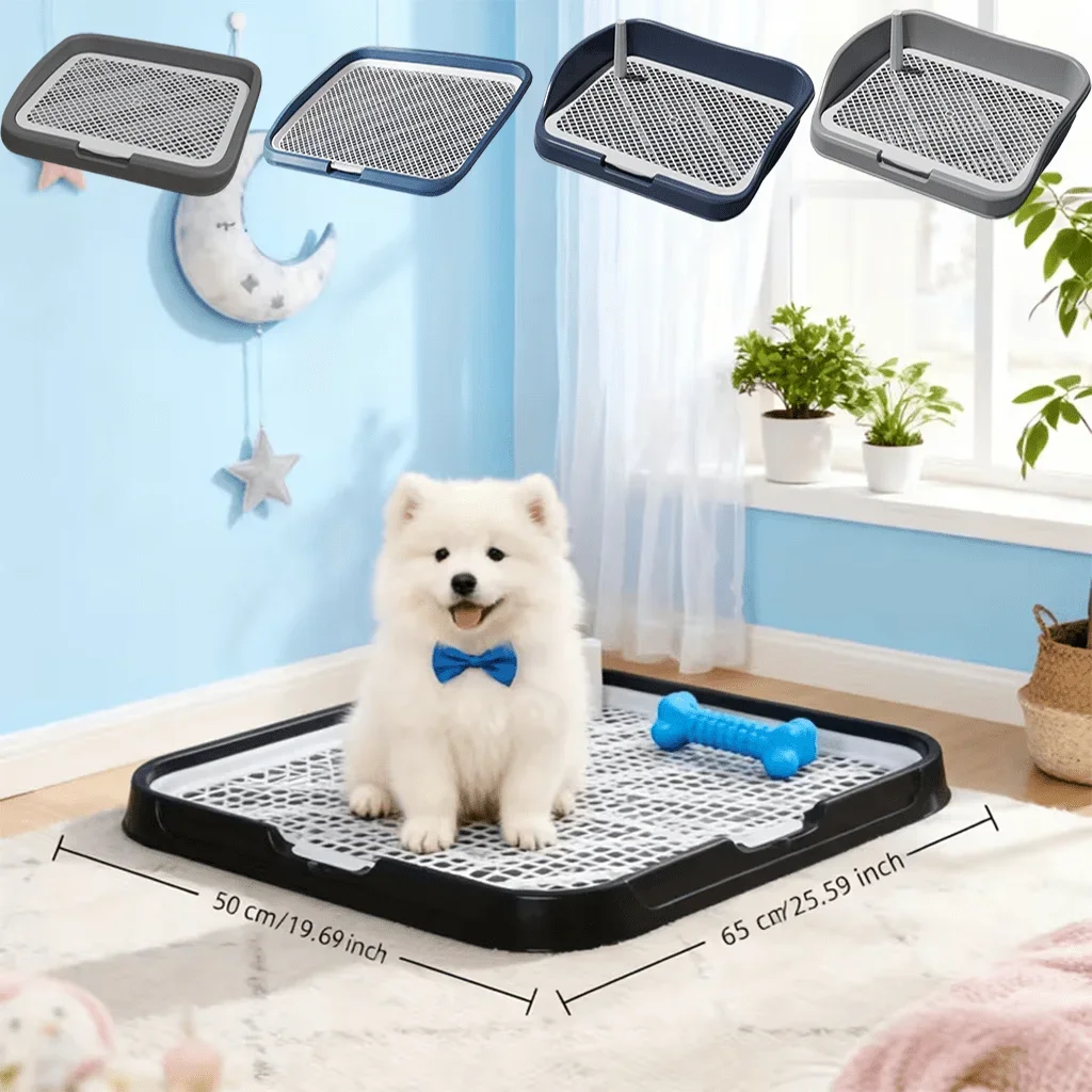 Reusable Extra-Large Dog Potty Tray, Removable Dog Toilet Tray For Easy Cleaning, Washable Dog Potty Mat Holder, Puppy Potty Training Tray, Indoor Dog Toilet, Sturdy And Durable Indoor/Outdoor Pet Toilet, Dog Potty Tray With Handle