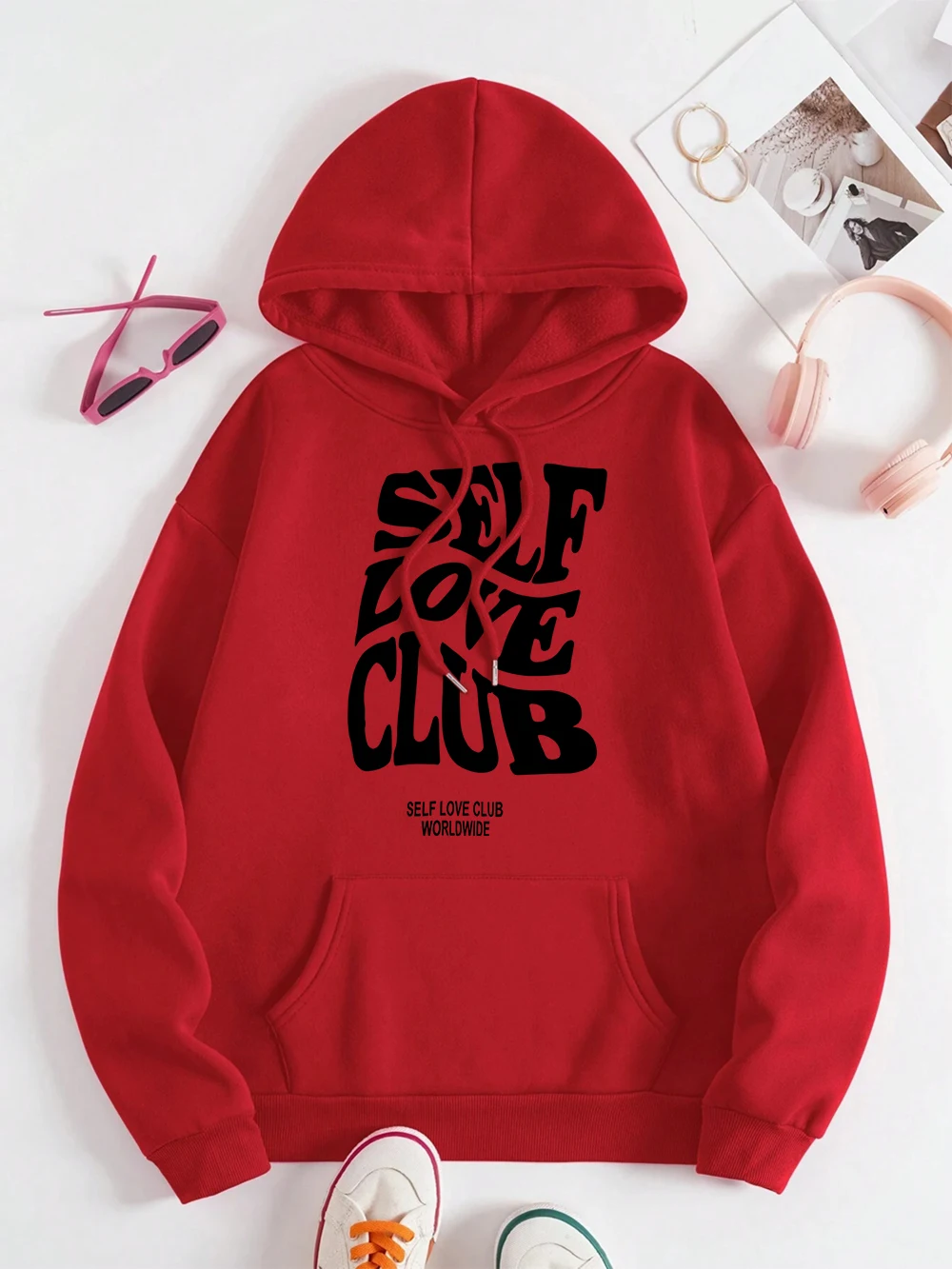 Self Love Club Worldwide Hoodies Men Women Harajuku Hip Hop Sweatshirt Autumn Crewneck Clothes Autumn Street Loose Couple Hoodie