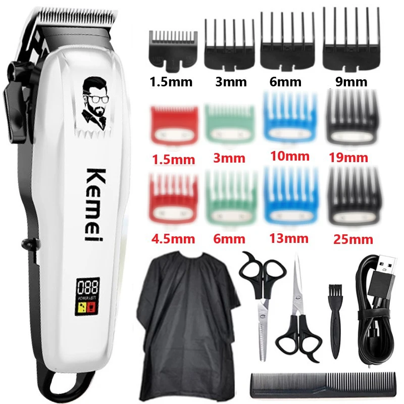 KM-PG809A Hair Clipper electric Hair Trimmer professional Men's hair clipper cordless Cutter LED display Wireless Hair Cutter