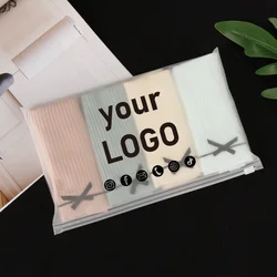 Customized Frosted Ziplock Bags Socks Clothing Storage Bags Small Business Product Packaging Bags Customized Logo Printing