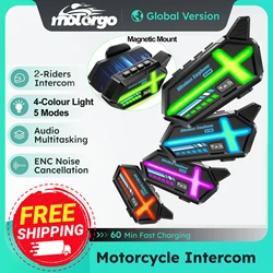 1/2x BT26 Music Interphone Bluetooth 5.4 Motorcycle Helmet Intercom Headset Waterproof 800m Intercomunicador Speaker Earphone
