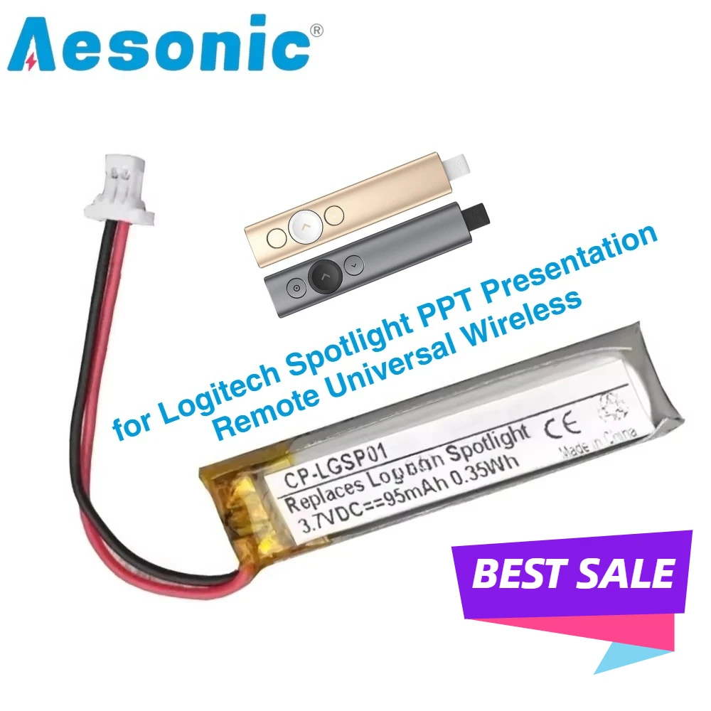 1PCS Replacement Battery for Logitech Spotlight PPT Presentation Remote Universal Wireless Projection Pen