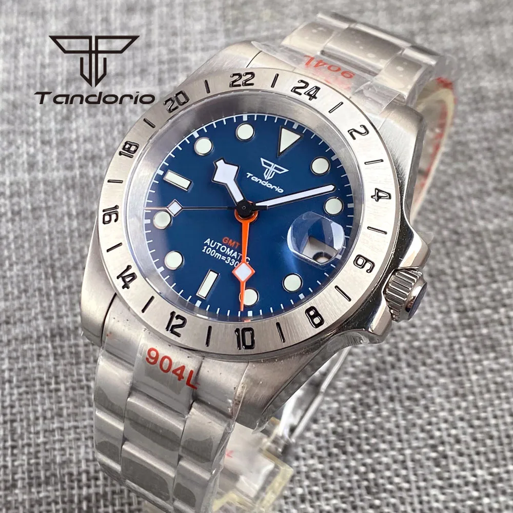 

Tandorio GMT NH34 Movement 39mm Automatic Watch for Men Stainless Steel Mechanical Wristwatch Sapphire Crystal Date Luminous