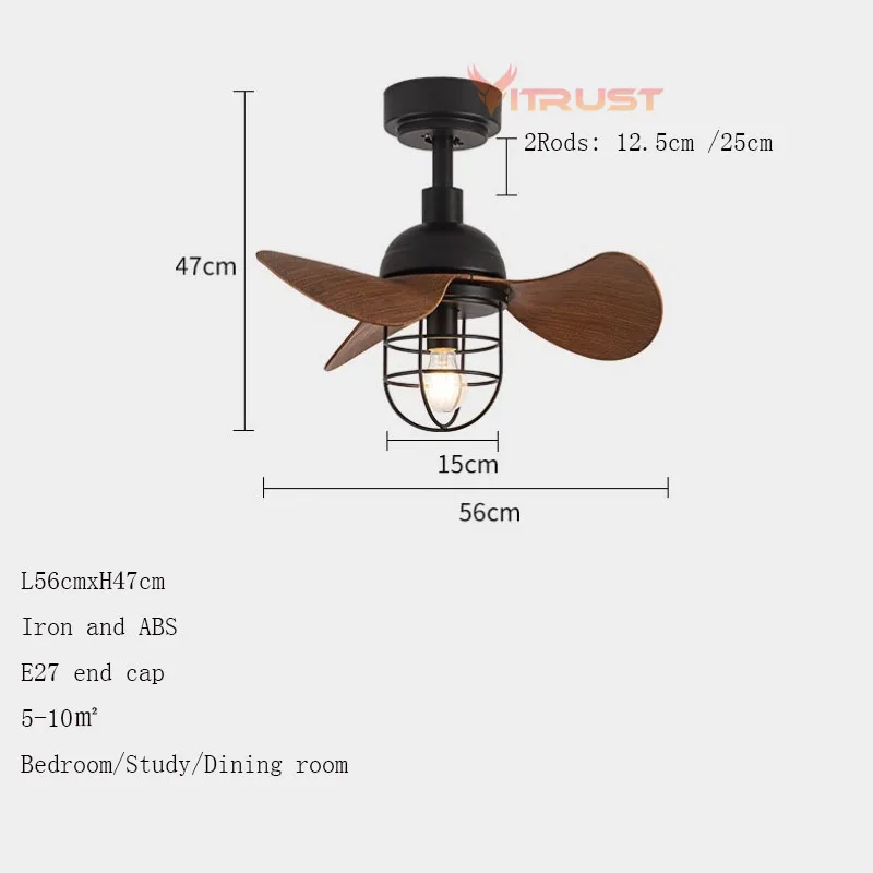 Imagem -06 - Mini Ventilador de Teto com Luz Led Pequeno à Prova de Explosão Ventilador Industrial Ventilador Remoto para Quarto e Sala de Jantar 110v 220v 22in 42in