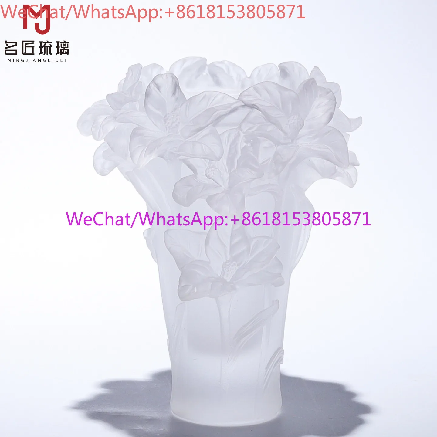 Zibo glazed orchid candlestick vase ornament living room wine cabinet flower arrangement decoration crystal