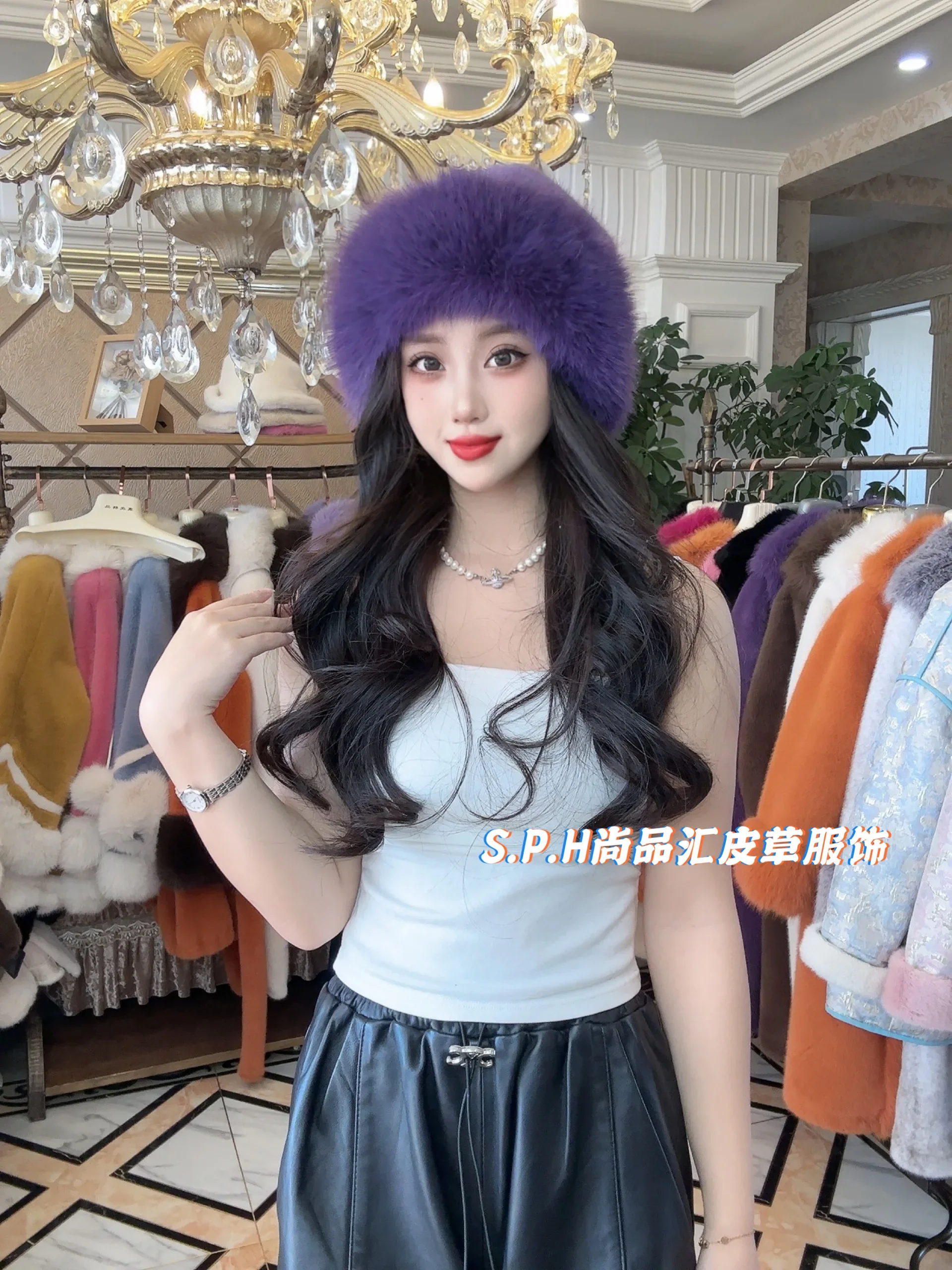 Women's Hats 2023 Winter Fashion Faux Fur Earflaps Thicked Warm Feminine Sweet Cute Solid Color All-Matching Korean Hats