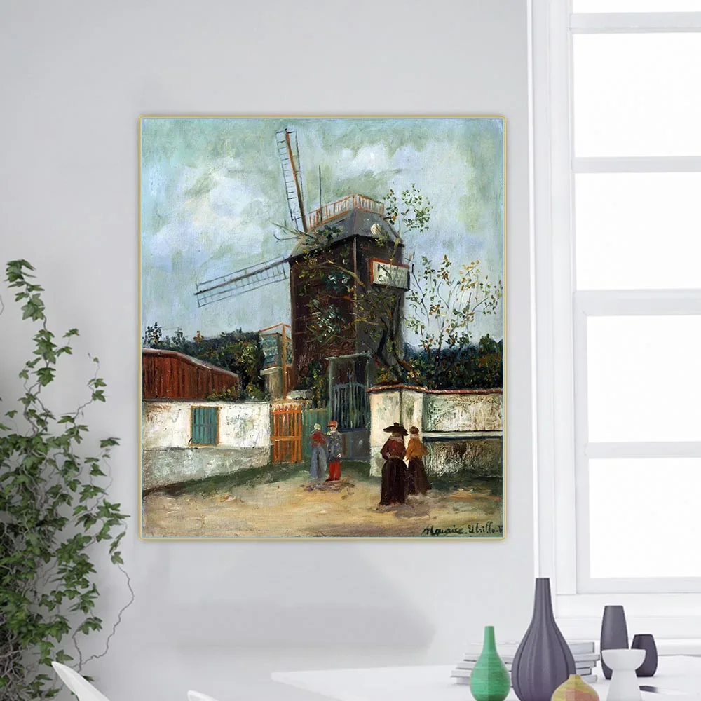Maurice Utrillo "El molino de la paleta" lienzo pinturas al óleo estética decoración decorativa de pared decoración del hogar y la sala de estar