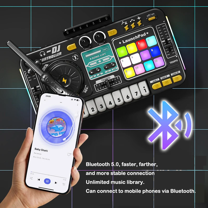 Multifunctionele DJ Mixer Controller Elektronisch orgel DJ-speler Muziek Entertainment Speelgoed Muziekinstrument Speelgoed Verjaardagscadeau voor kinderen