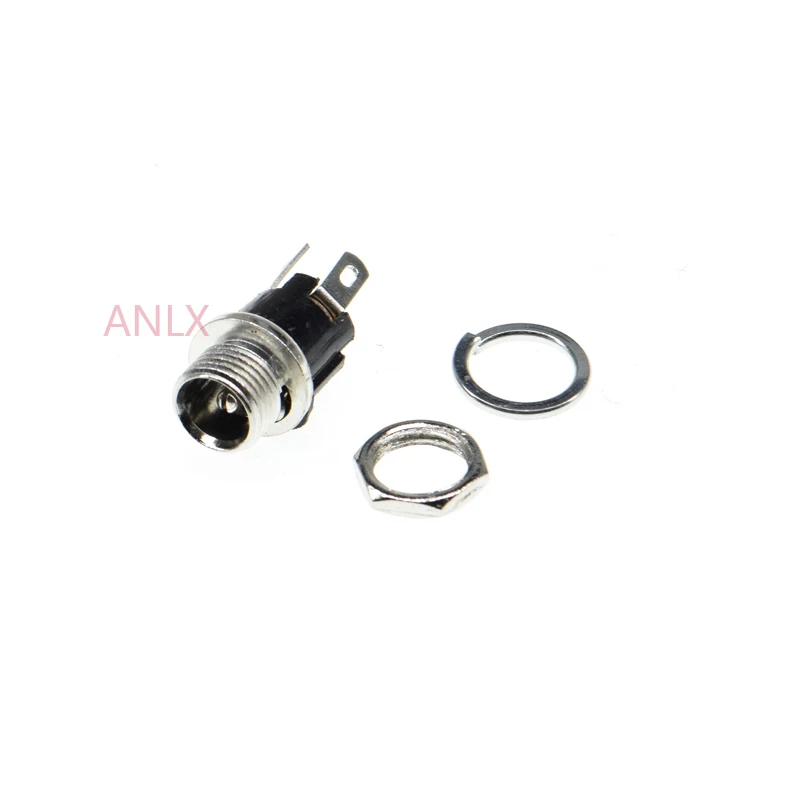 1000PCS metal dc power jack socket connector dc-021 5.5*2.1mm panel mount 5.5X2.1MM FEMALE  DC025M