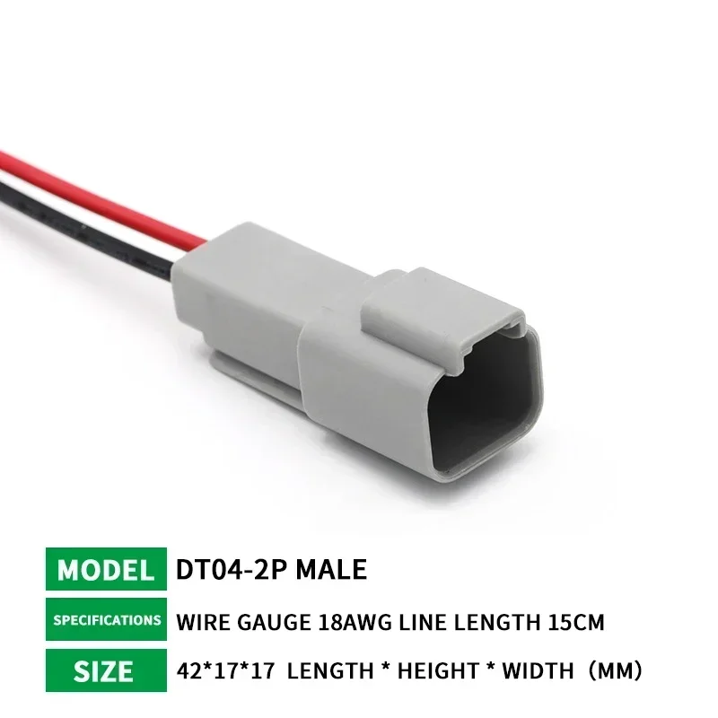 5 Sets DT Connector With 15cm Wiring Harness DT06-2S/DT04-2P 2P 3P 4P 6P 8P 12P Waterproof Electrical Connector