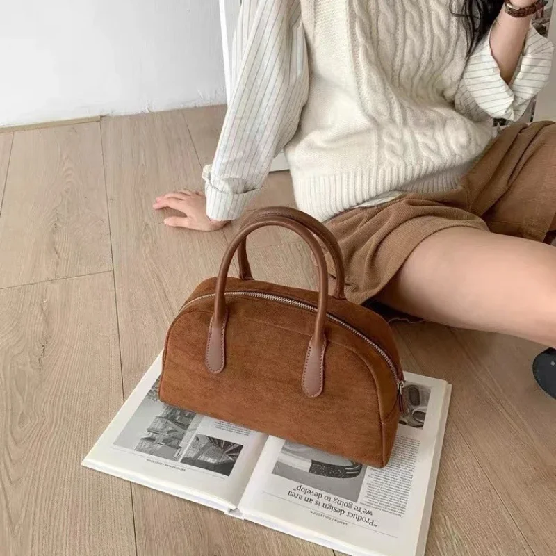 Small Tote Bags for Women Suede Bag Vintage Hand-held Pillow Bag Mother Kids Bags for Girl Designer Bags  Shoulder Bag Сумка Sac