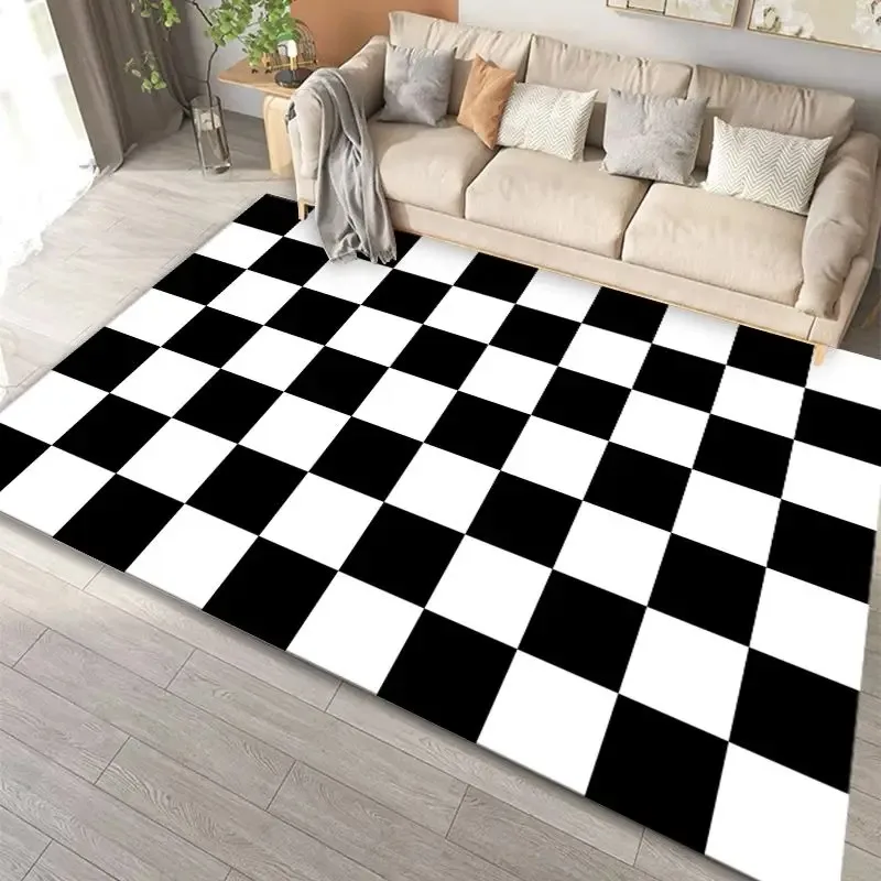 Minimalism Stripe Living Room Decoration Carpet Ins Nordic Bedroom Bedside Plush Non-slip Mat Luxury Study Cloakroom Soft Rug 러그