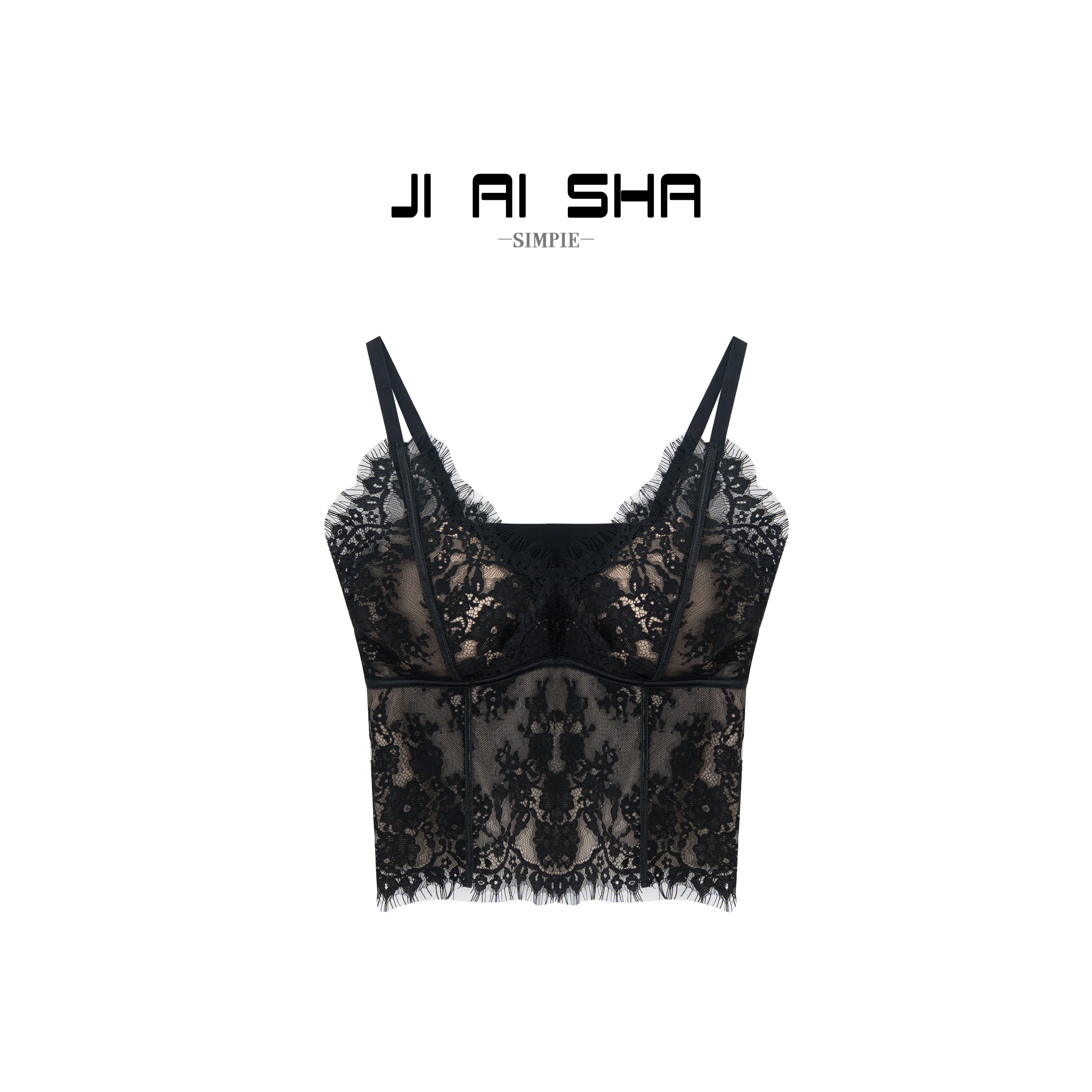 

Adjustable Strap Lace Top Women's Inner Wear Backless Casual Style Loose Fit Polyester Fabric Spring 2026 New Collection