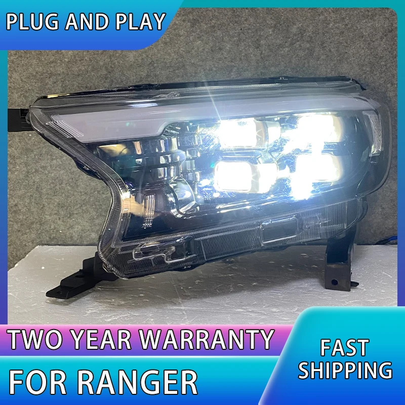 

Car Stlying For Ford Ranger 2016-2020 Everest T6 FL T7 T8 Raptor 4 Projector Head Lamp LED Headlight Of Dynamic Turn Signal