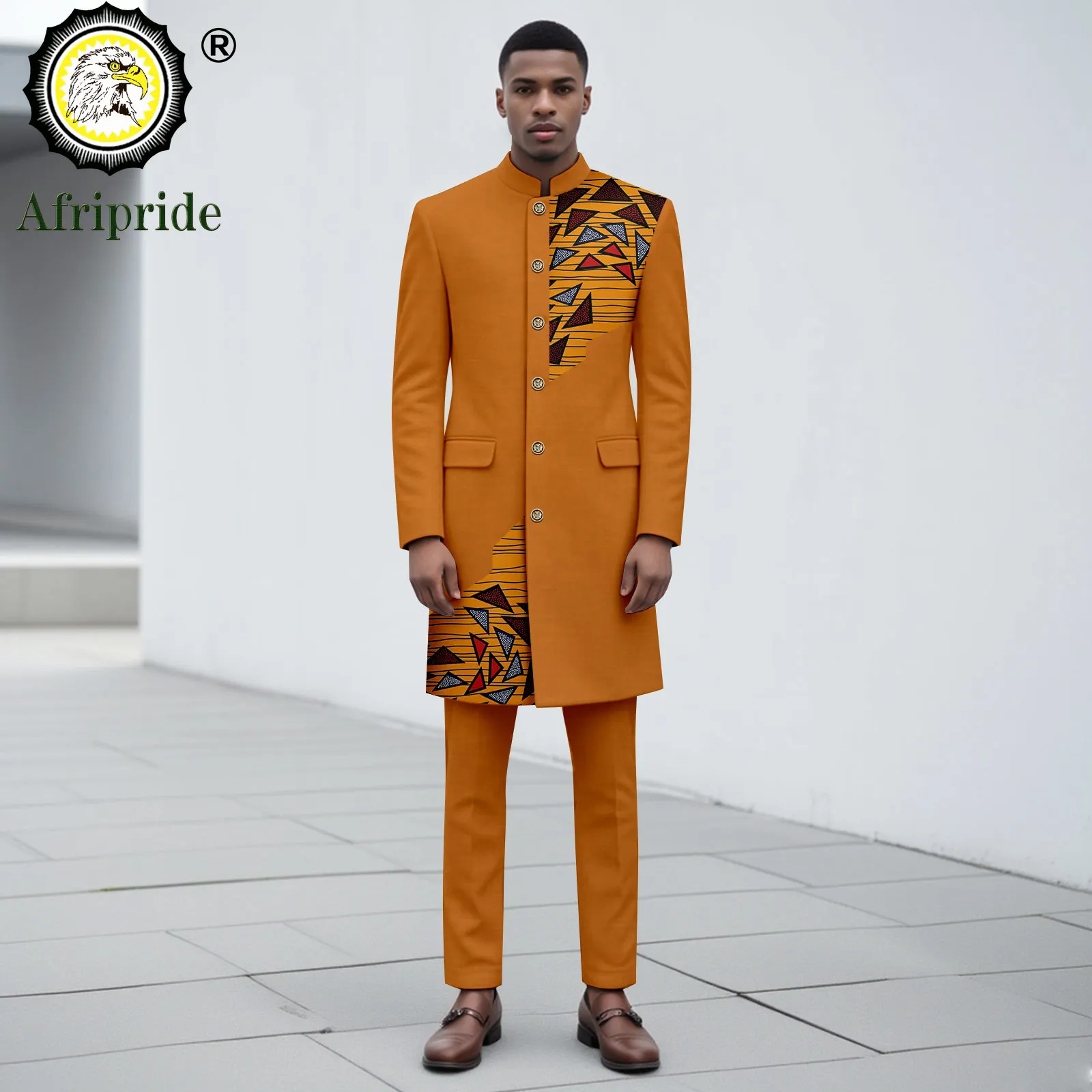 Men`s Suit Plus Size Embroidery Single Breasted Print Blazer and Pants 2 Piece Set African Clothes for Wedding Evening 2516083