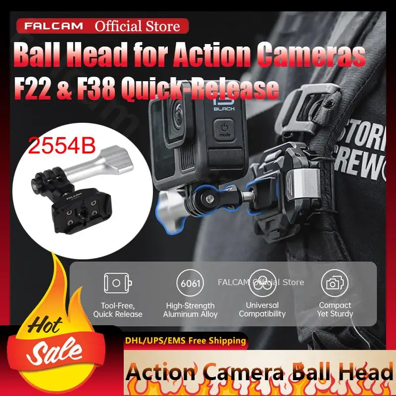 

Официальная быстросъемная шаровая головка Falcam F38 и F22 для экшн-камер, комплект для рюкзака F22 для GoPro13/12, расширение для DJI Action6/5Pro/4