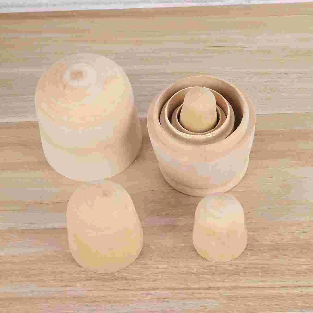 

5pcs DIY Matryoshka Dolls Unpainted Wooden Russian Nesting Dolls for Crafting diy russian nesting dolls