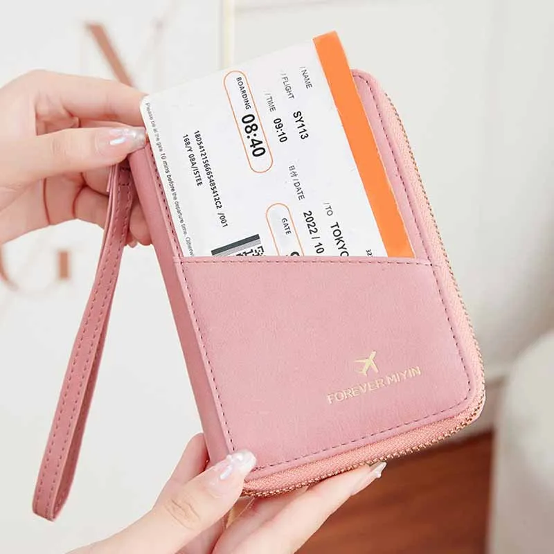 

RFID PU Leather Passport Holder for Men Women - Fashionable Travel Wallet Multifunctional Passport Cover Clip Case Accessories