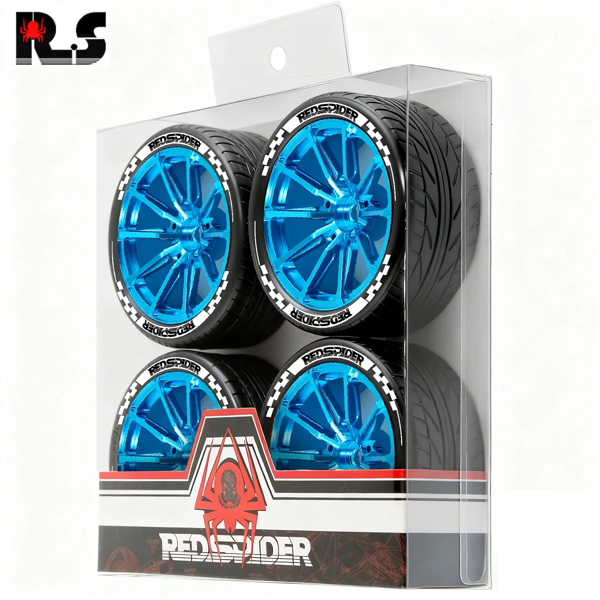 RS Red Spider 1/10 flat-running electric vehicle tire, road-oriented street tire, HSP Sakura D4 metal wheel + tire R460