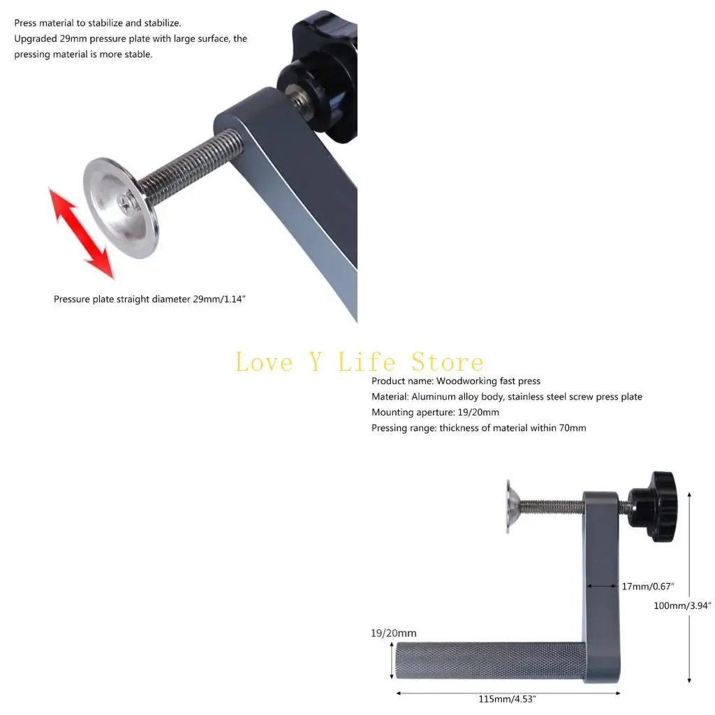L74C 2pcs Banco Punzione per lavorazione a legna Futti a mano Funzionamento Funzione per cani Morsetto Clip Desktop Portable