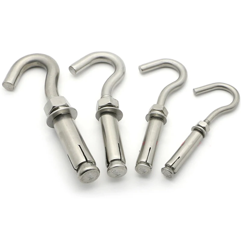 SUS 304 Outdoor Use Wall Fixing Hook Screw Expansion Design Heavy Duty Hooks M6/M8/M10/M12 Shade Sail Installation Accessories