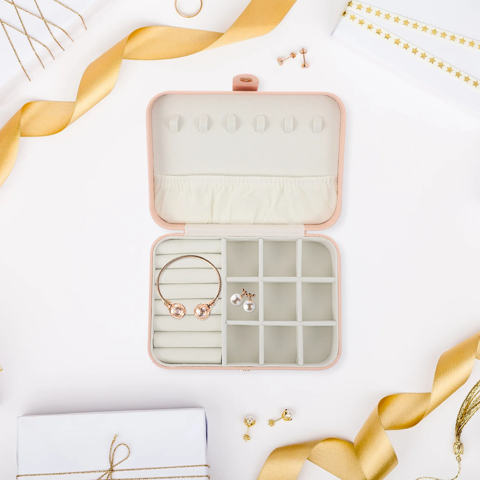 

1 шт., шкатулка для драгоценностей, простой элегантный органайзер для ожерелья с несколькими сетками, декоративный футляр для хранения браслетов для домашнего рабочего стола